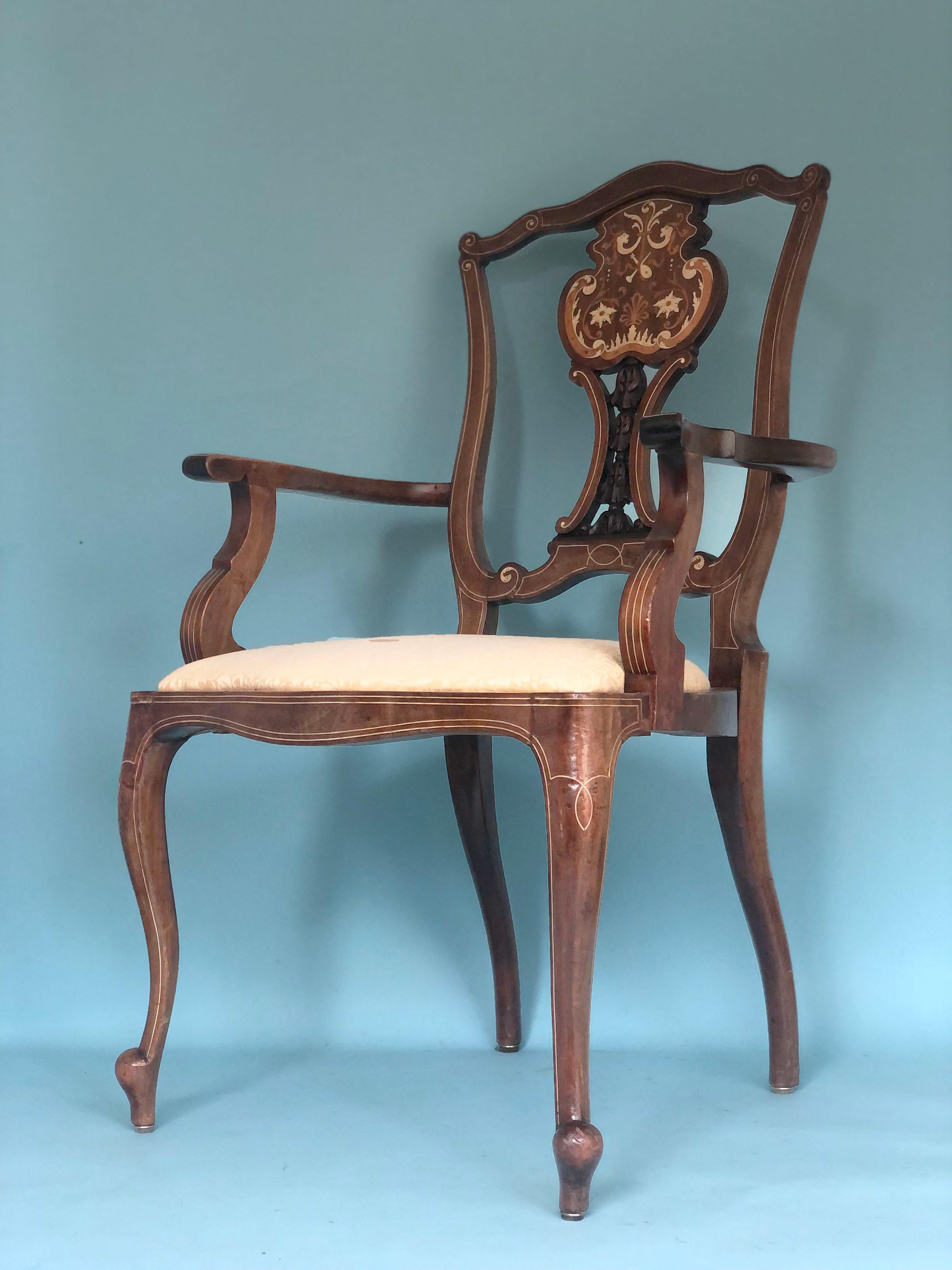 Victorian Chippendale Revival Armchair, Late 19th Century For Sale 5