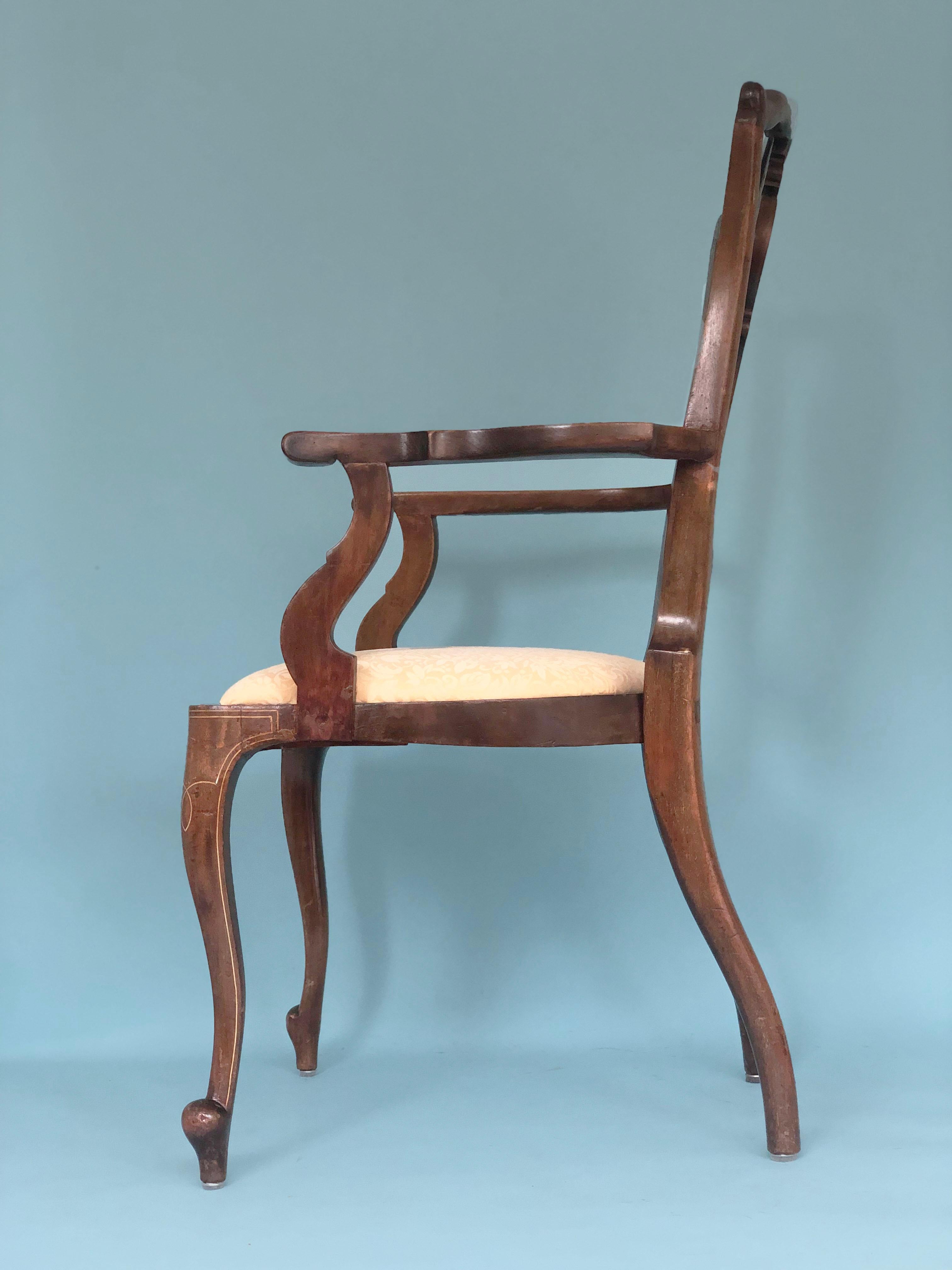 Bone Victorian Chippendale Revival Armchair, Late 19th Century For Sale