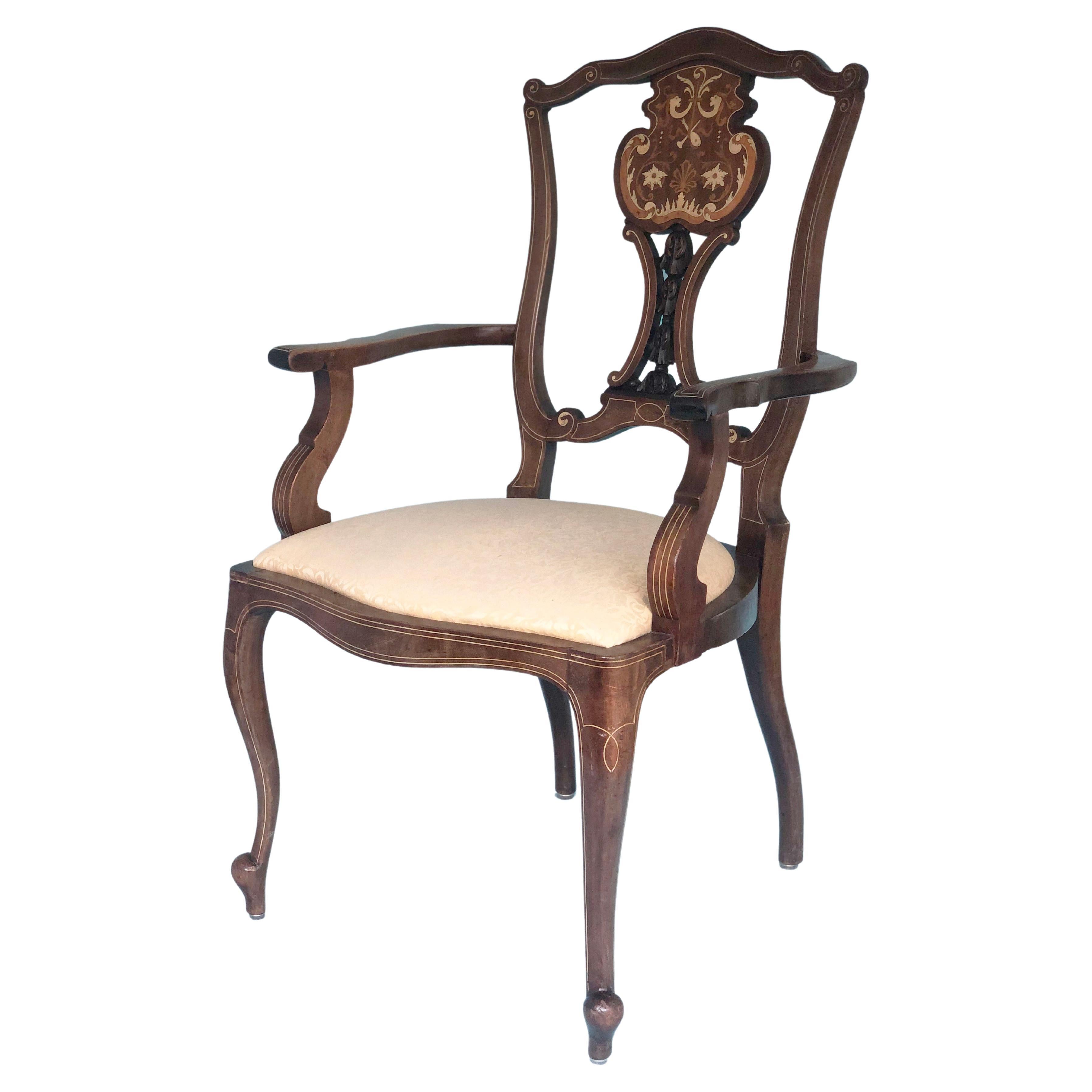 Fauteuil victorien Chippendale Revival, fin du 19e siècle