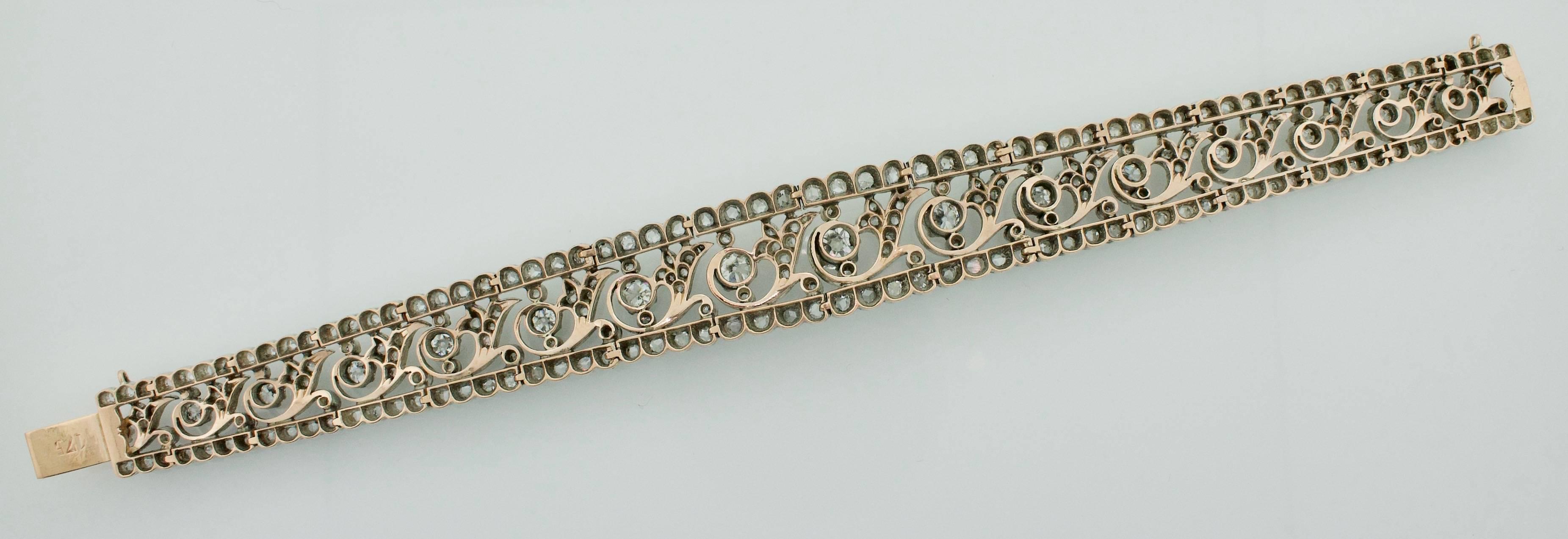 Victorian Choker-Bracelet Combination Convertible 18 Karat Gold and Silver For Sale 3