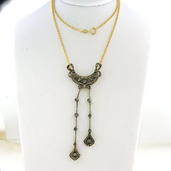 Victorian Choker with rose cut diamonds up to 0.30ct 18k gold and silver