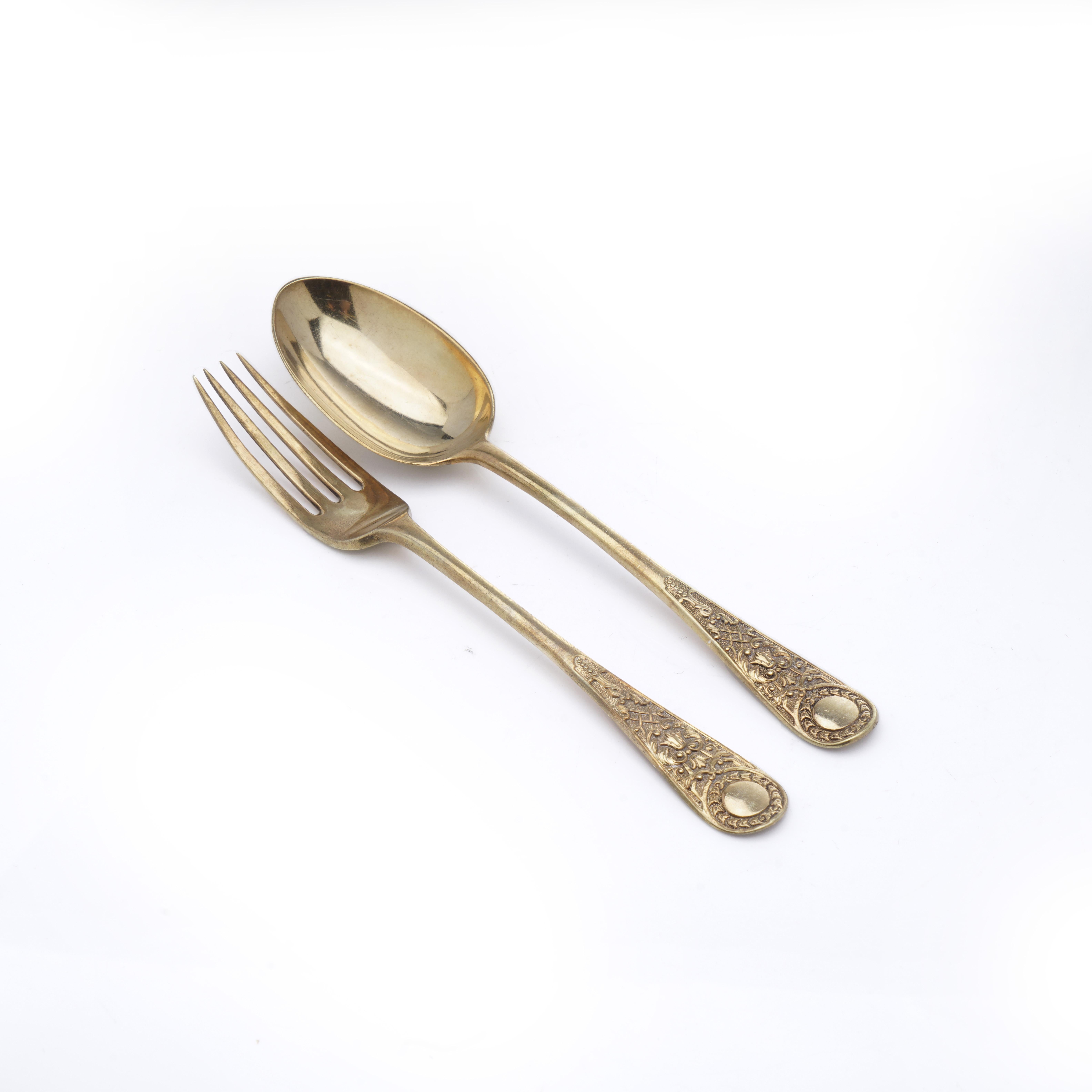 Juego de bautizo victoriano de plata dorada de Josiah Williams & Co. Británico en venta