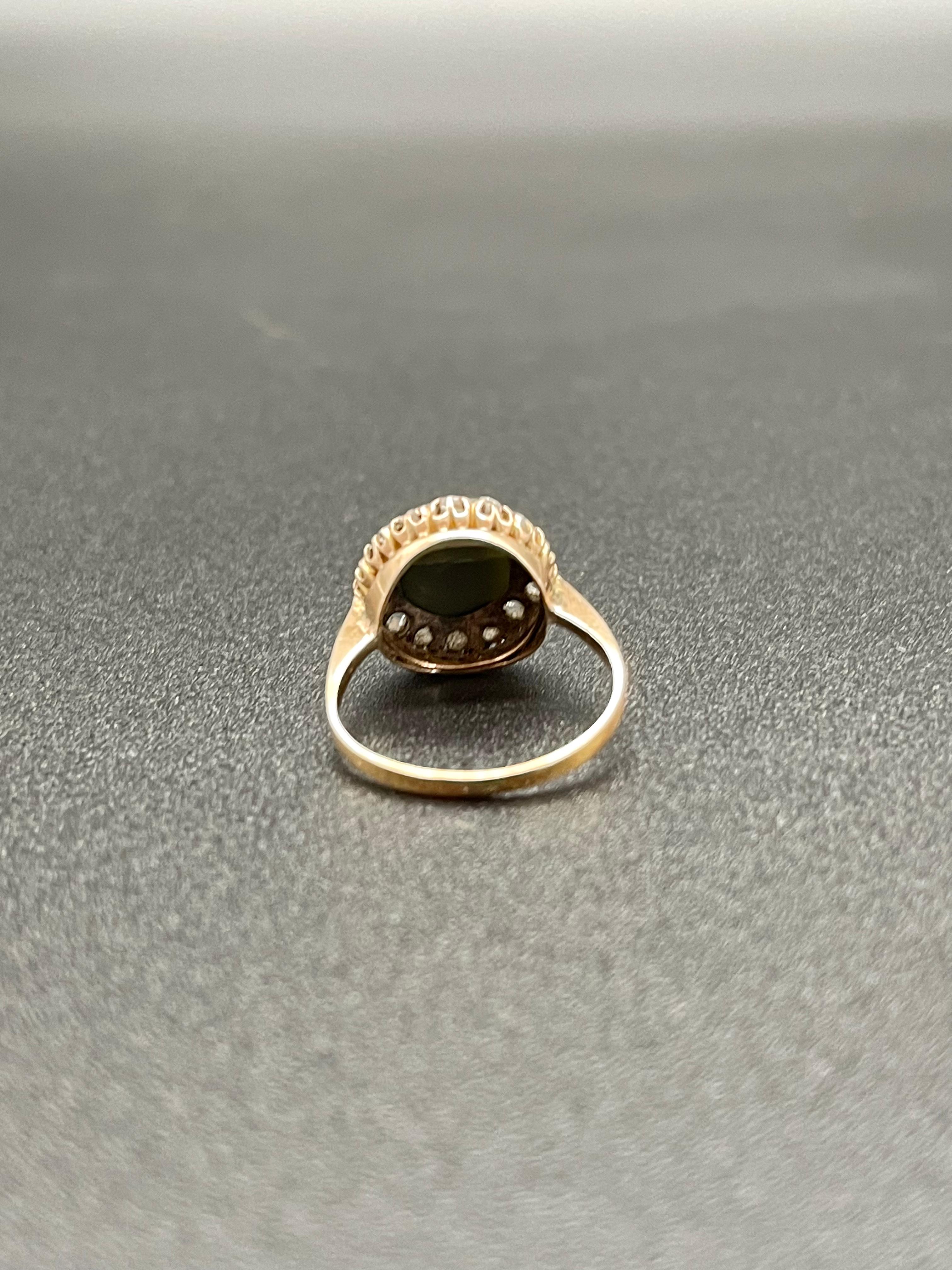 Victorian Chrysoberyl Diamond Gold Cats Eye Portuguese Cocktail Ring For Sale 6