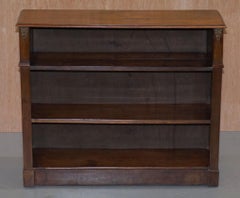 Victorian circa 1860 Walnut Dwarf Open Bookcase Lovely Carved Detailing All-Over