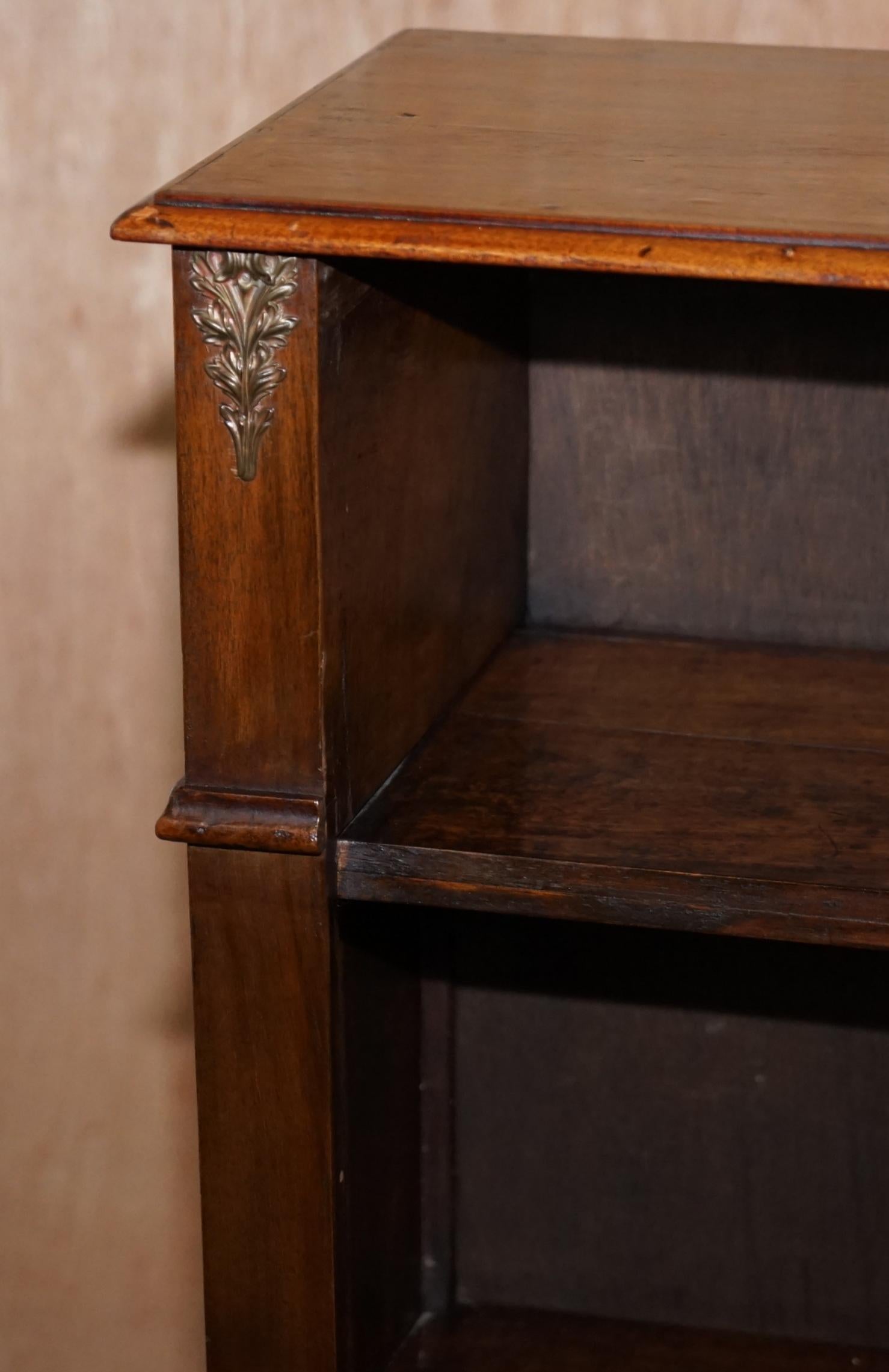 Victorian circa 1860 Walnut Dwarf Open Bookcase Lovely Carved Detailing All-Over 1