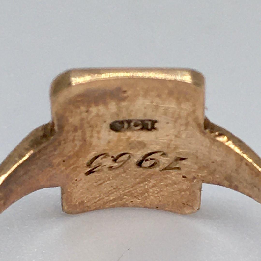 Victorian CIRCA 1880s Lady's Signet Ring 9K Gelb Rose Gold 1,6 Gramm Größe 7,5 1