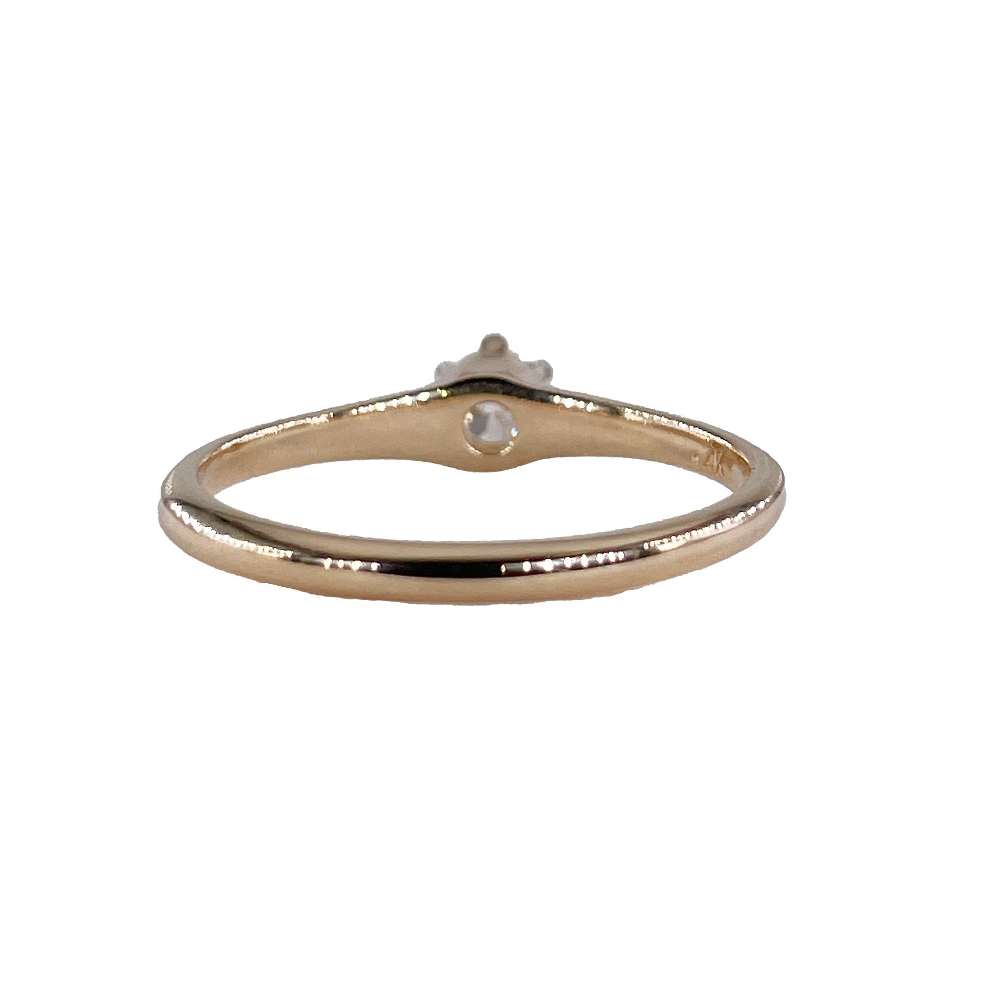 Old European Cut Victorian CIRCA 1890 Antique 0.26ct Old European Diamond  Engagement 14K RG Ring