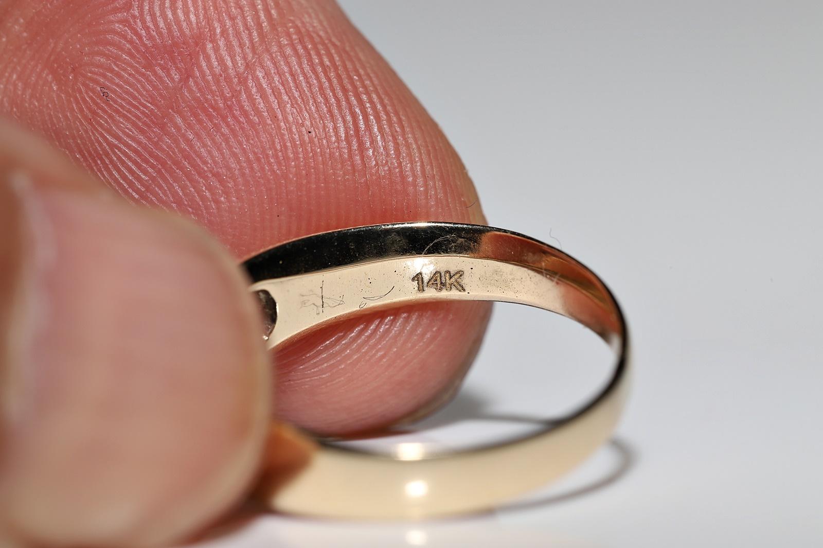 Viktorianischer Ring, um 1900er Jahre, 14k Gold, natürlicher Diamant im Altschliff, dekoriert  im Angebot 4