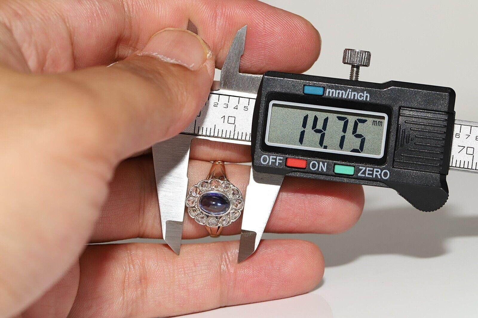 Victorian Circa 1900s 14k Gold Natural Rose Cut Diamond And Tanzanite Ring For Sale 5