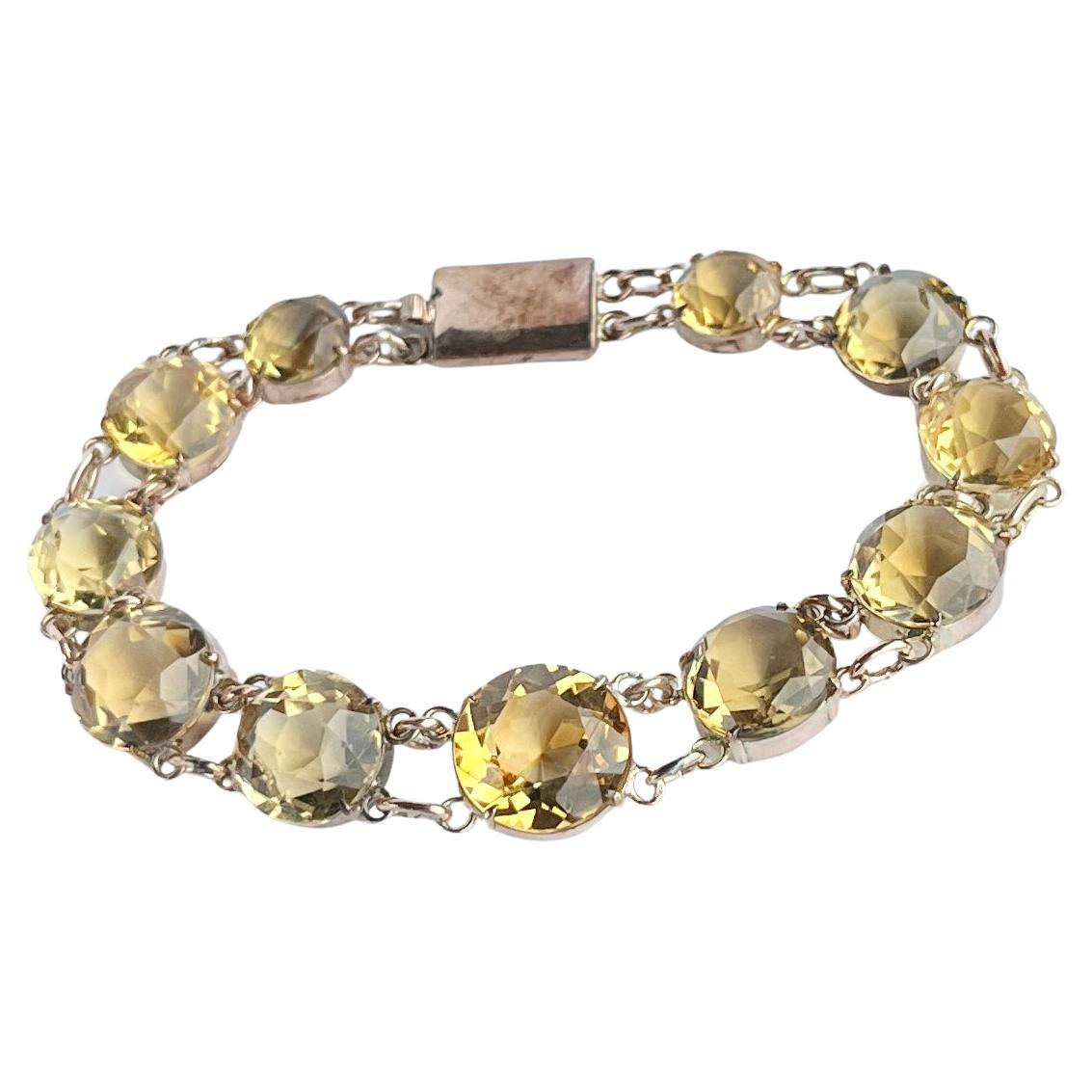 Victorian Citrine and 9 Carat Gold Bracelet