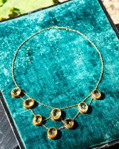 Victorian Citrine and 9 Carat Gold Necklace