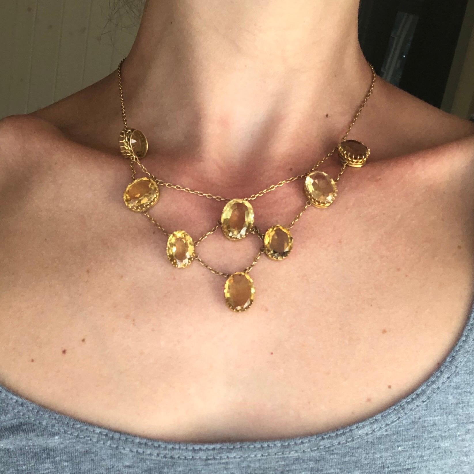 Victorian Citrine and 9 Carat Gold Necklace 1