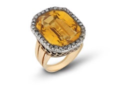 Victorian citrine and diamond coronet cluster ring, circa 1870.