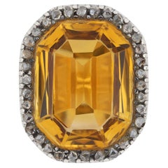 Antique Victorian citrine and diamond coronet cluster ring, circa 1870.