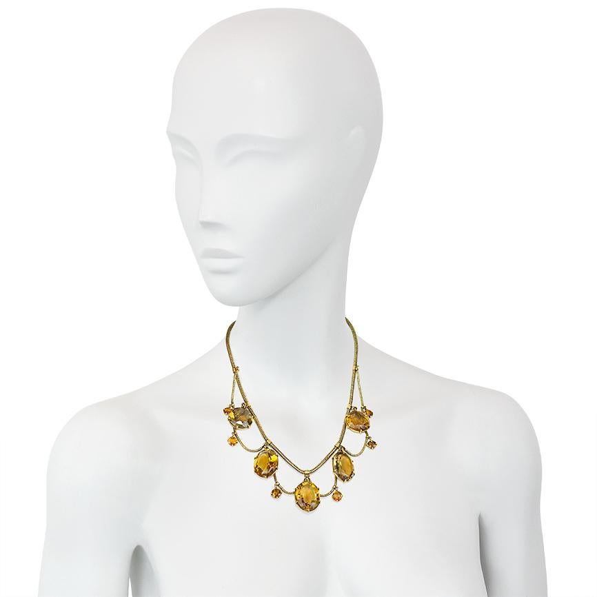 citrine gold necklace