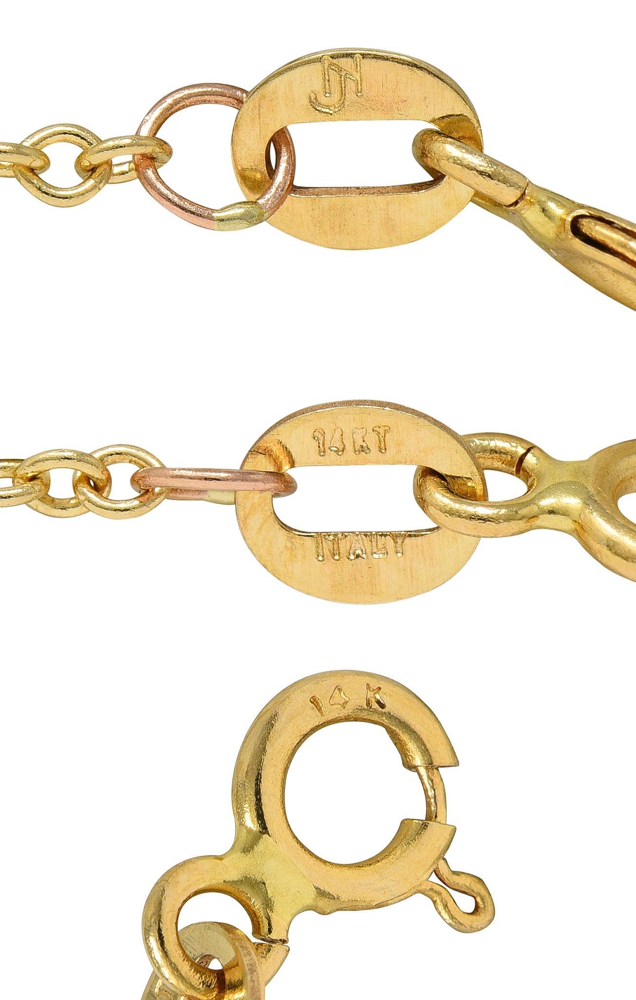 Collana vittoriana con perle citrine in oro 14 carati con chiave greca e loto in vendita 2