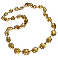 Viktorianische Rivière-Halskette, Citrin Silber vergoldet