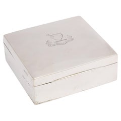 Scatola da tavolo vittoriana in argento massiccio di George Logan con coperchio a cerniera di George Unite