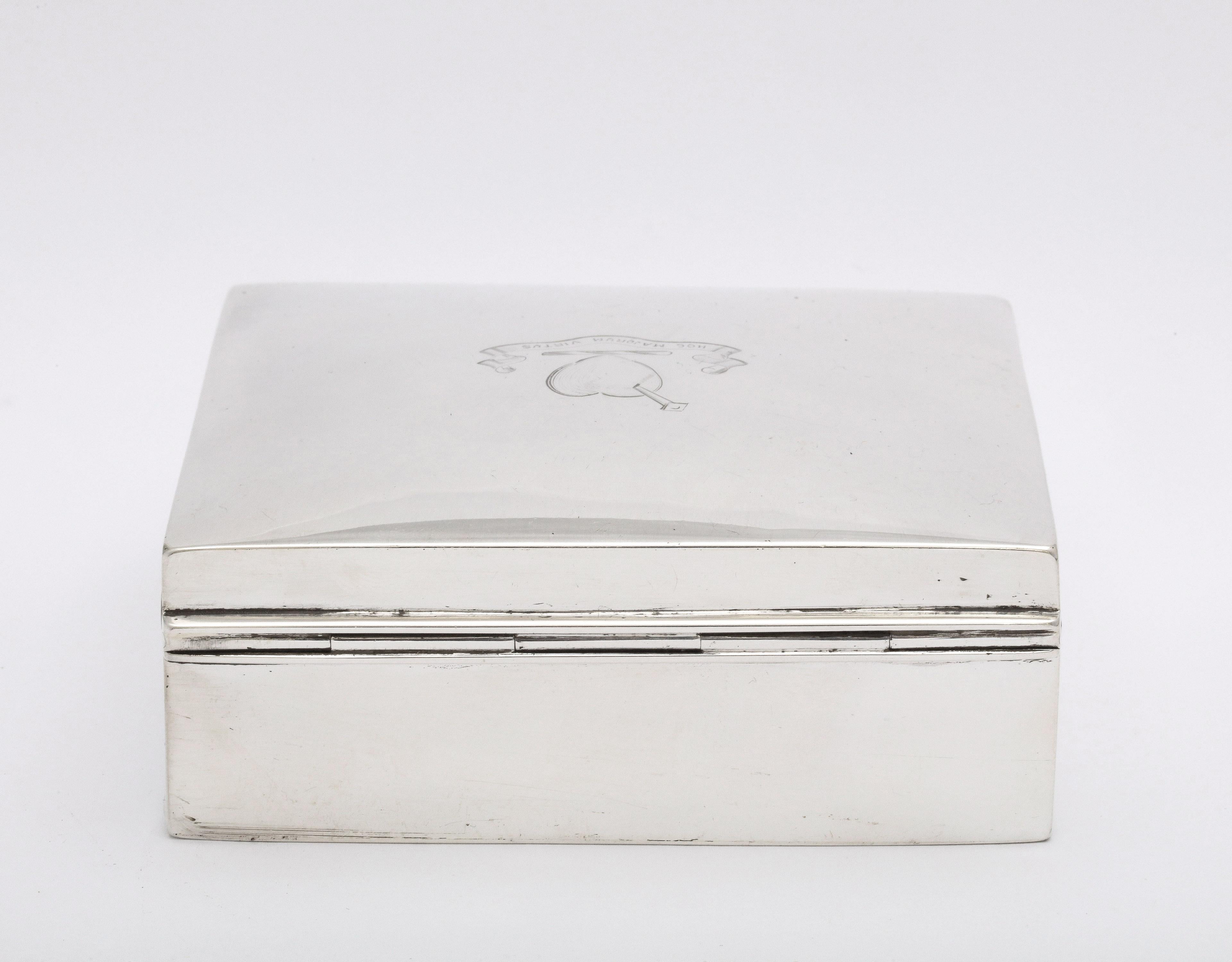 Victorian Clan Logan Sterling Silver Table Box with Hinged Lid by George Unite 2