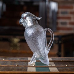 Victorian Claret Jug by Alexander Crichton, Silver & Glass, 1880