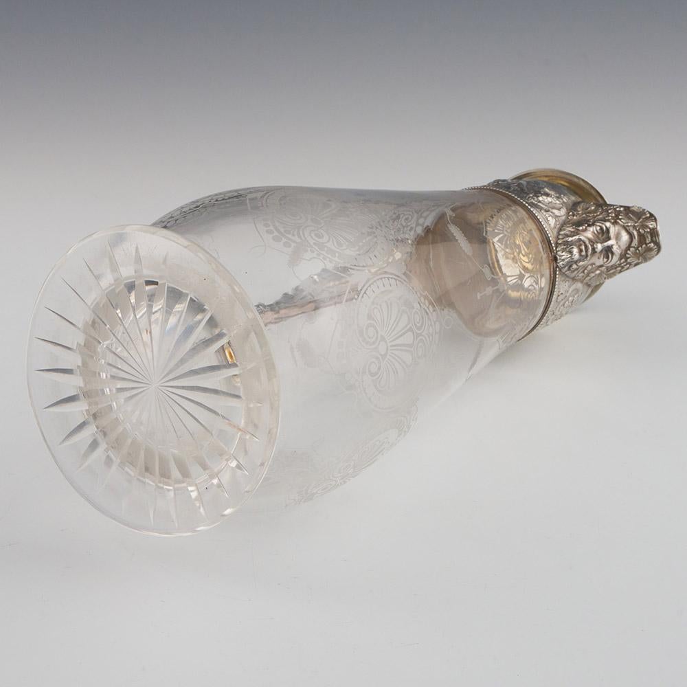 Jarra de clarete victoriana con monturas de plata Sheffield 1868 en venta 1