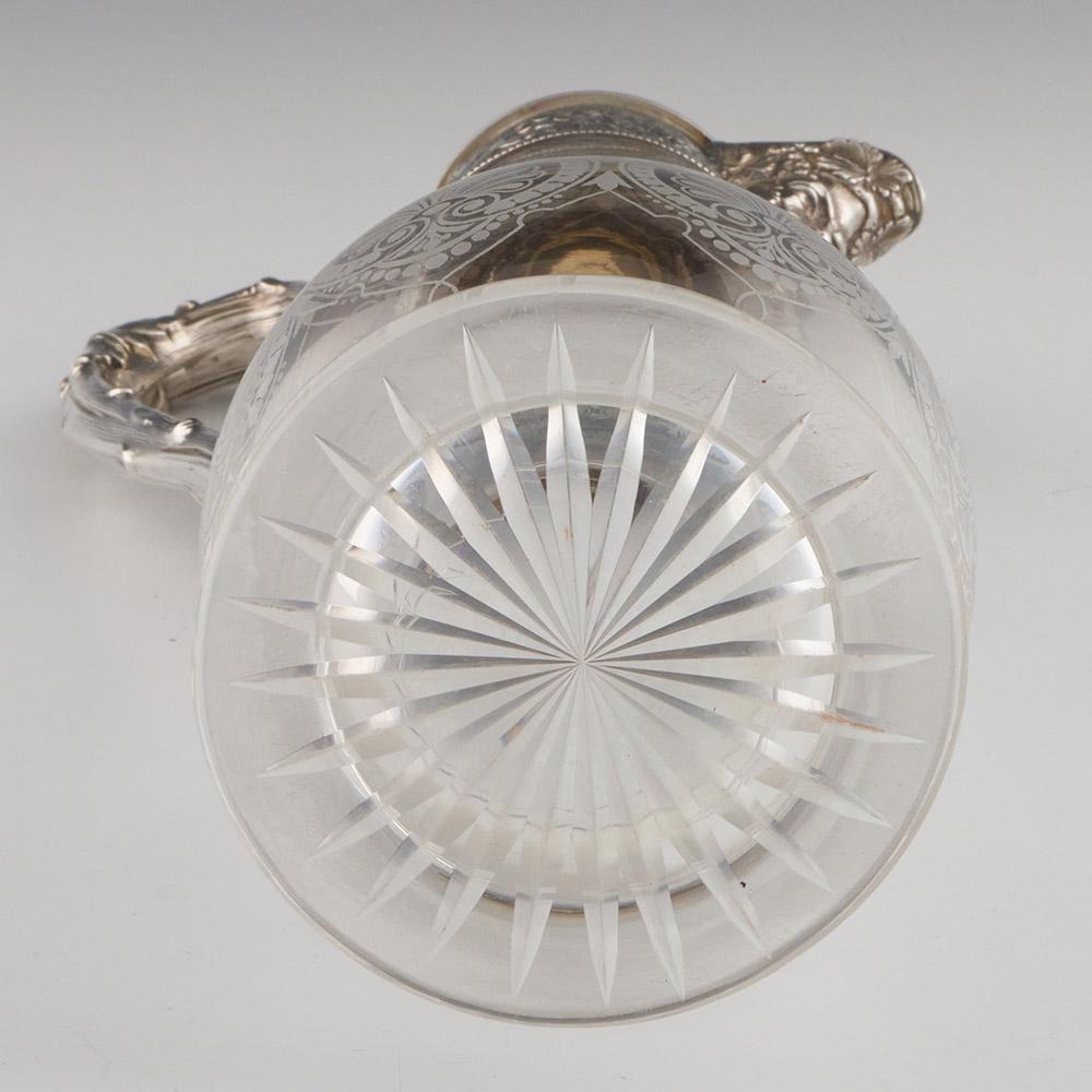 Jarra de clarete victoriana con monturas de plata Sheffield 1868 en venta 2