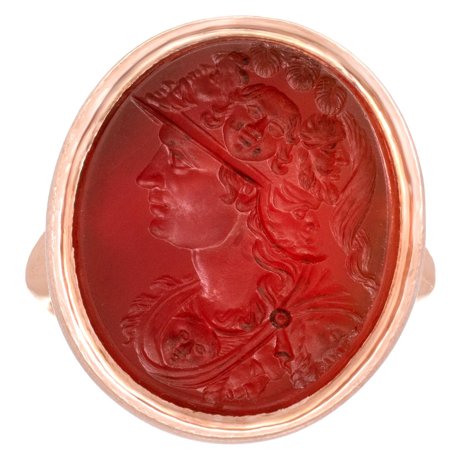 Oval Cut Victorian Classical Intaglio Ring For Sale
