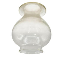 Victorian Clear Glass Oil Lamp Fluted Hurricane Shade