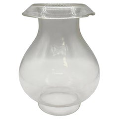 Victorian Clear Glass Oil Lamp Fluted Hurricane Shade