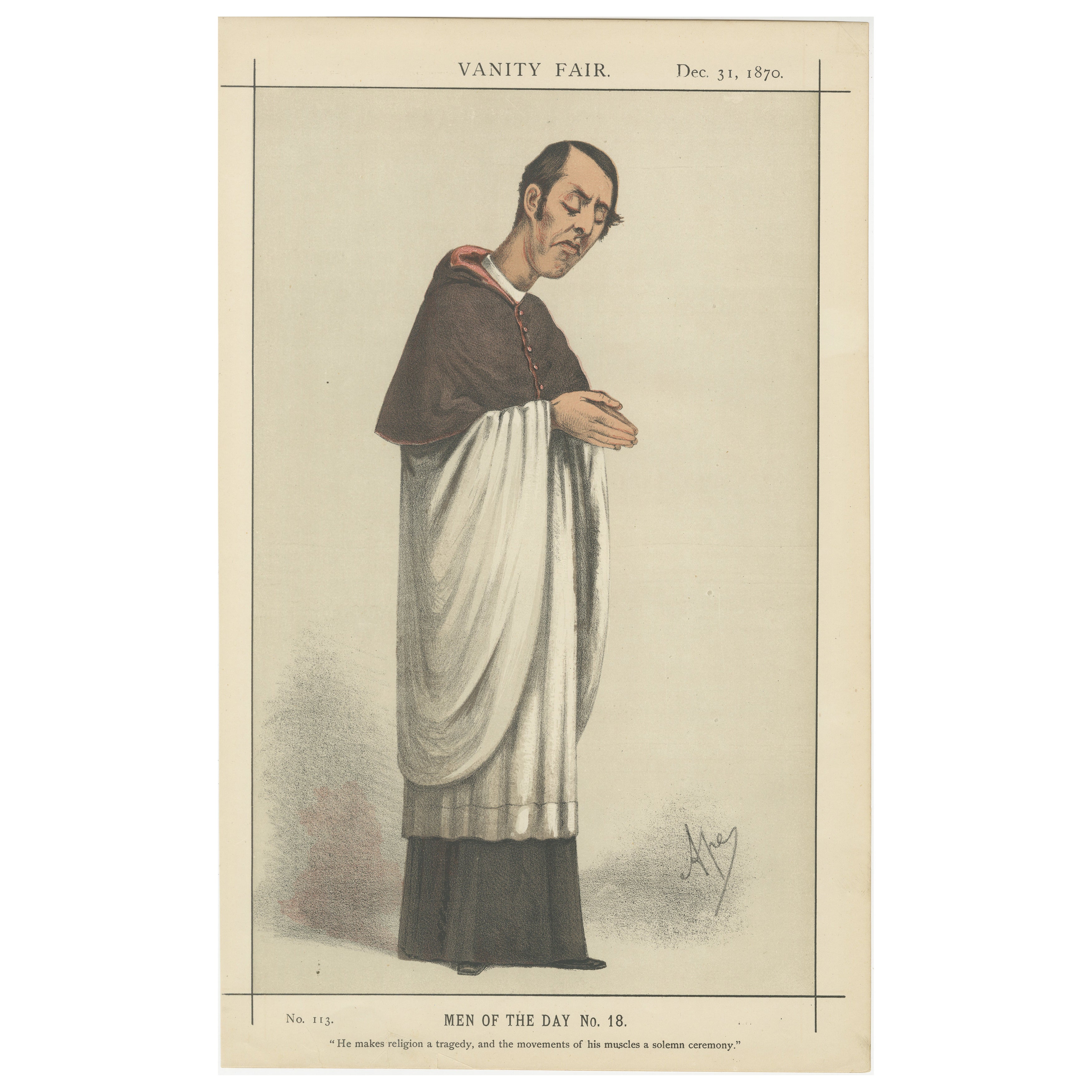 Victorian Clergyman Caricature – Vanity Fair Men of the Day, 1870