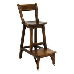 Antique Victorian Clerks Walnut High Chair