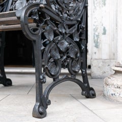 Victorian Coalbrookdale ‘Nasturtium’ Pattern Cast Iron Garden Seat