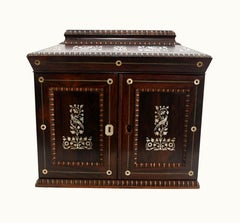 Victorian Collectors Cabinet Mother of Pearl Jewellery Chest 1880