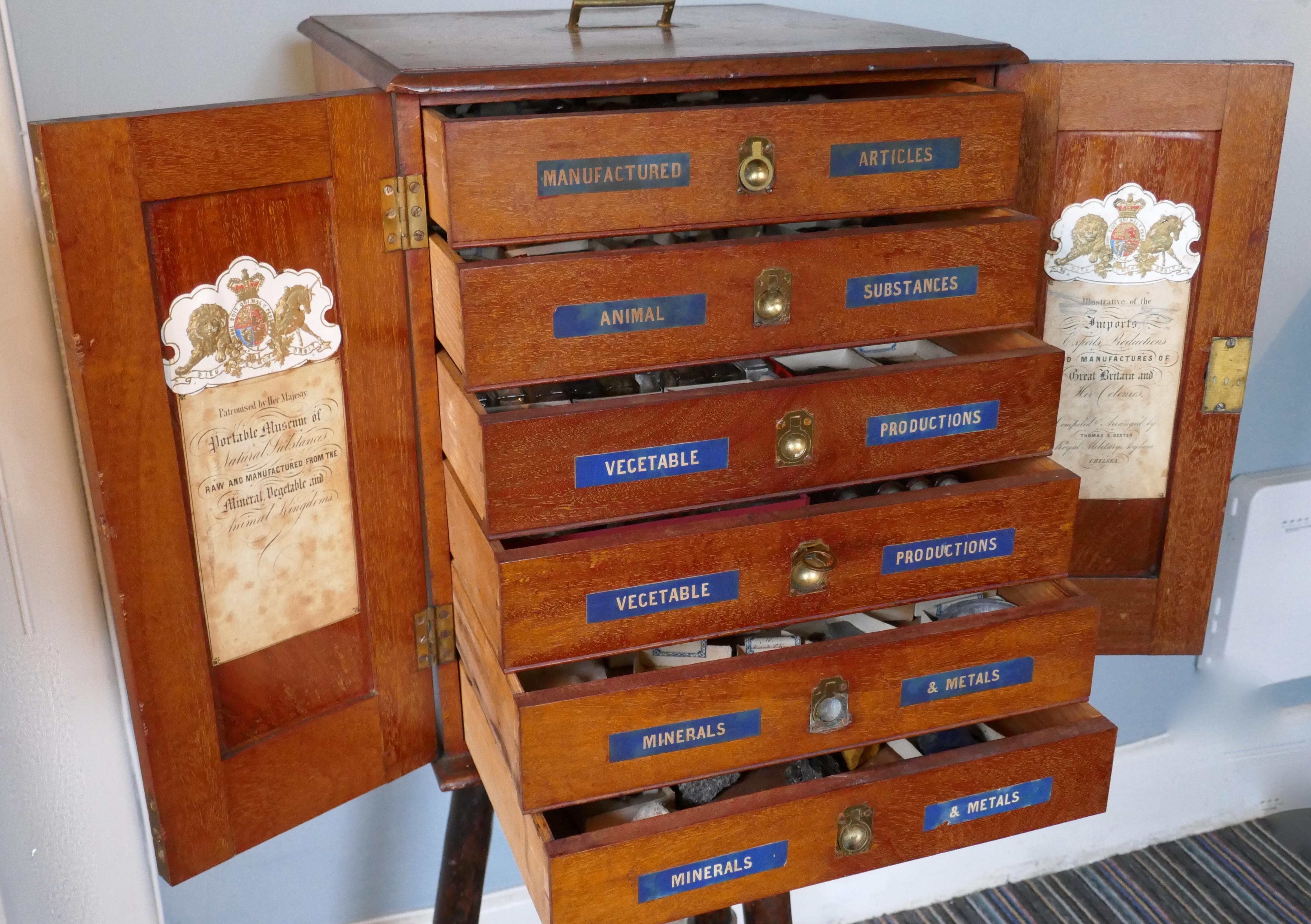 Victorian Collectors Cabinet, “Portable Museum” with Contents For Sale 2
