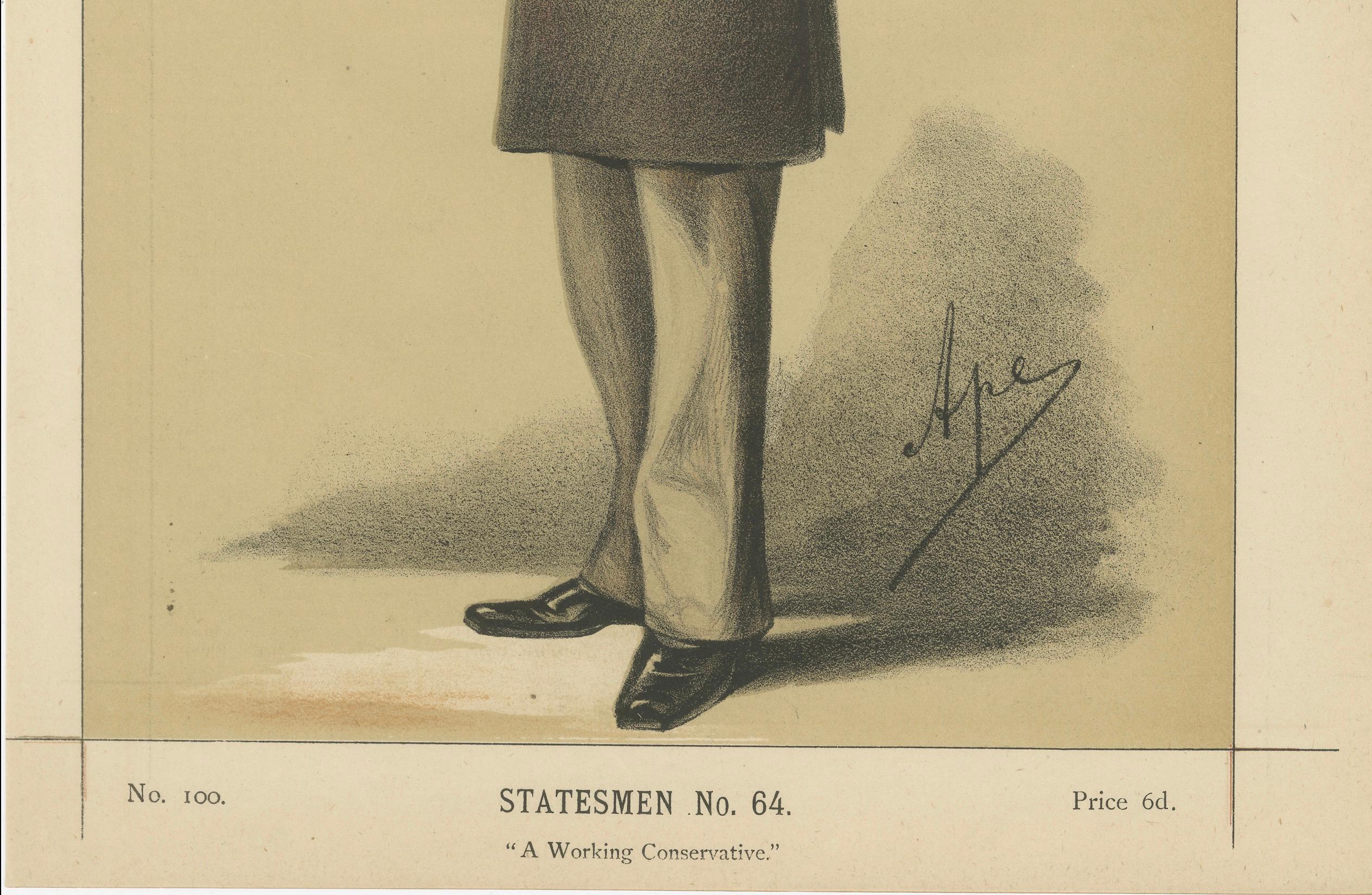 Victorian Conservative Statesman Reading – Vanity Fair No. 64, 1870