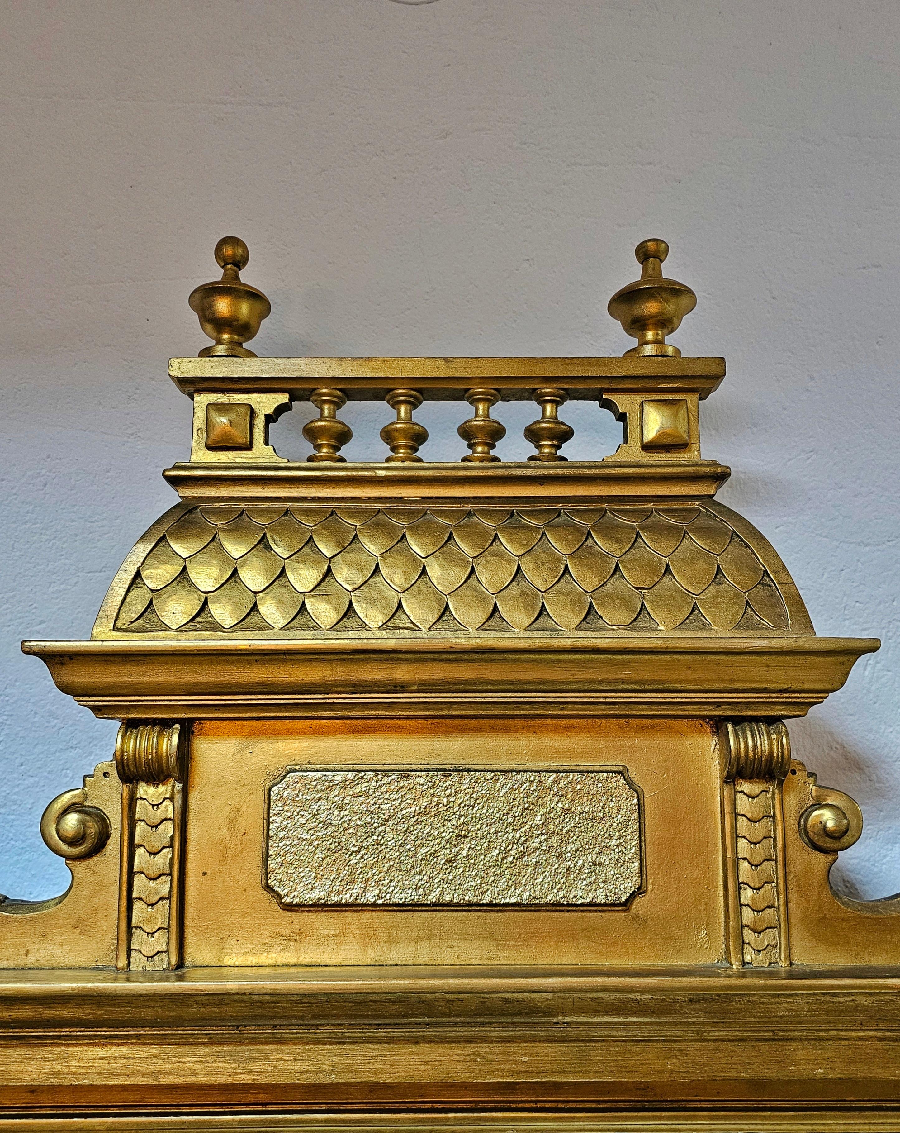 Table console victorienne avec miroir en bois doré et marbre, Autriche, années 1880 en vente 4