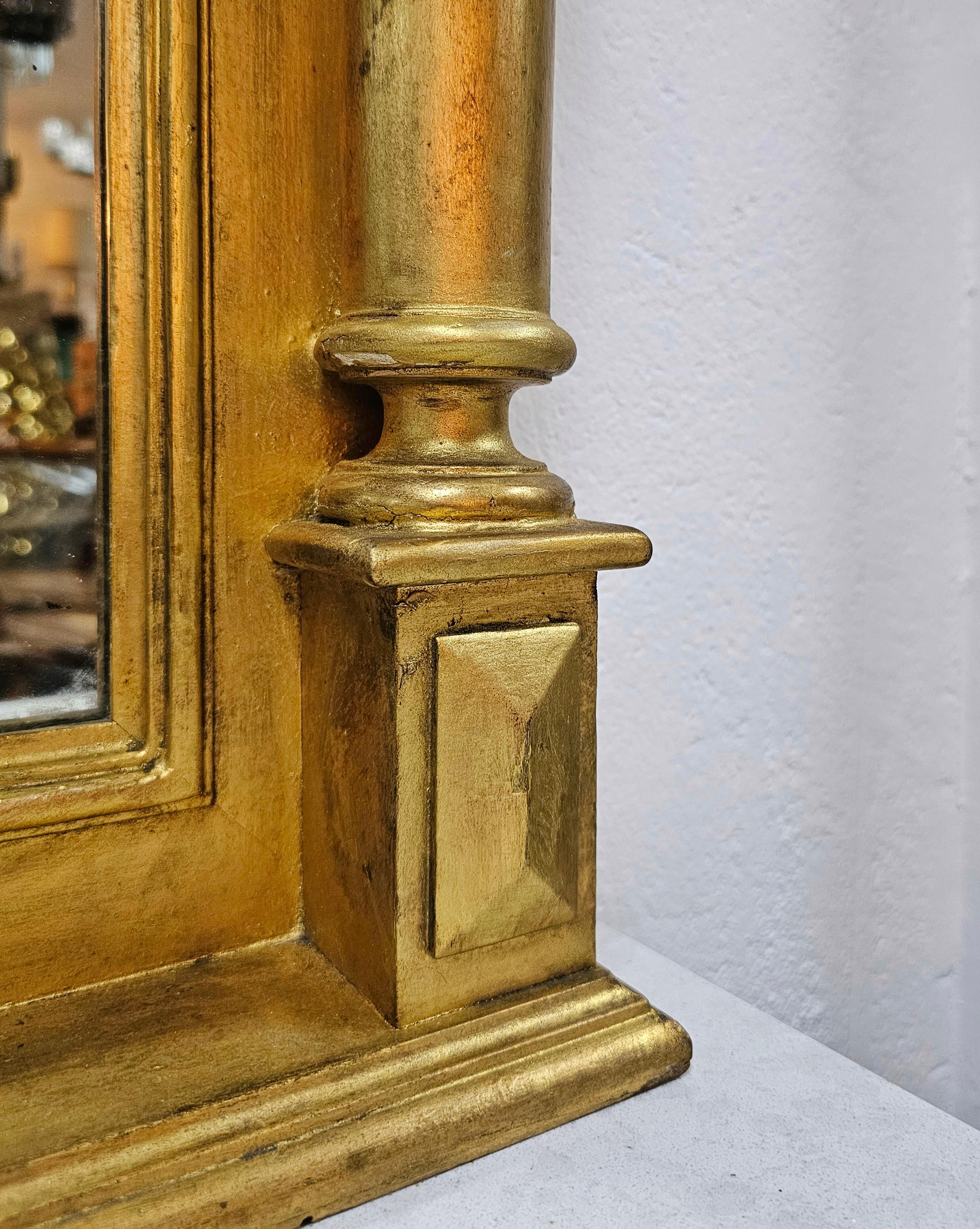 Late 19th Century Victorian Console Table with a Mirror in gilt wood and marble, Austria 1880s For Sale