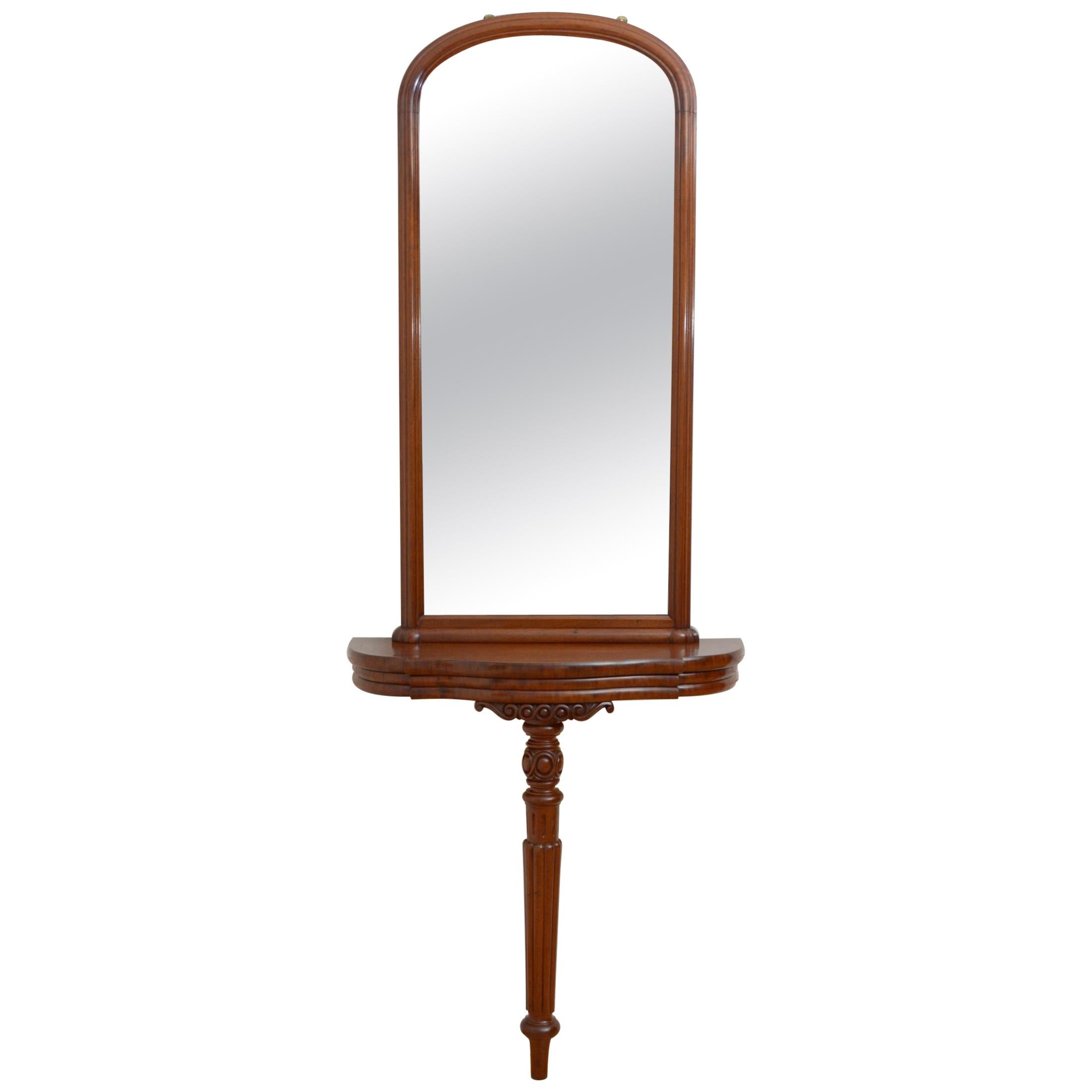 Victorian Console Table with Mirror in Mahogany at 1stDibs