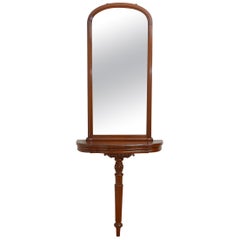 Victorian Console Table with Mirror in Mahogany