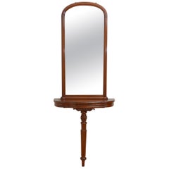 Antique Victorian Console Table with Mirror in Mahogany
