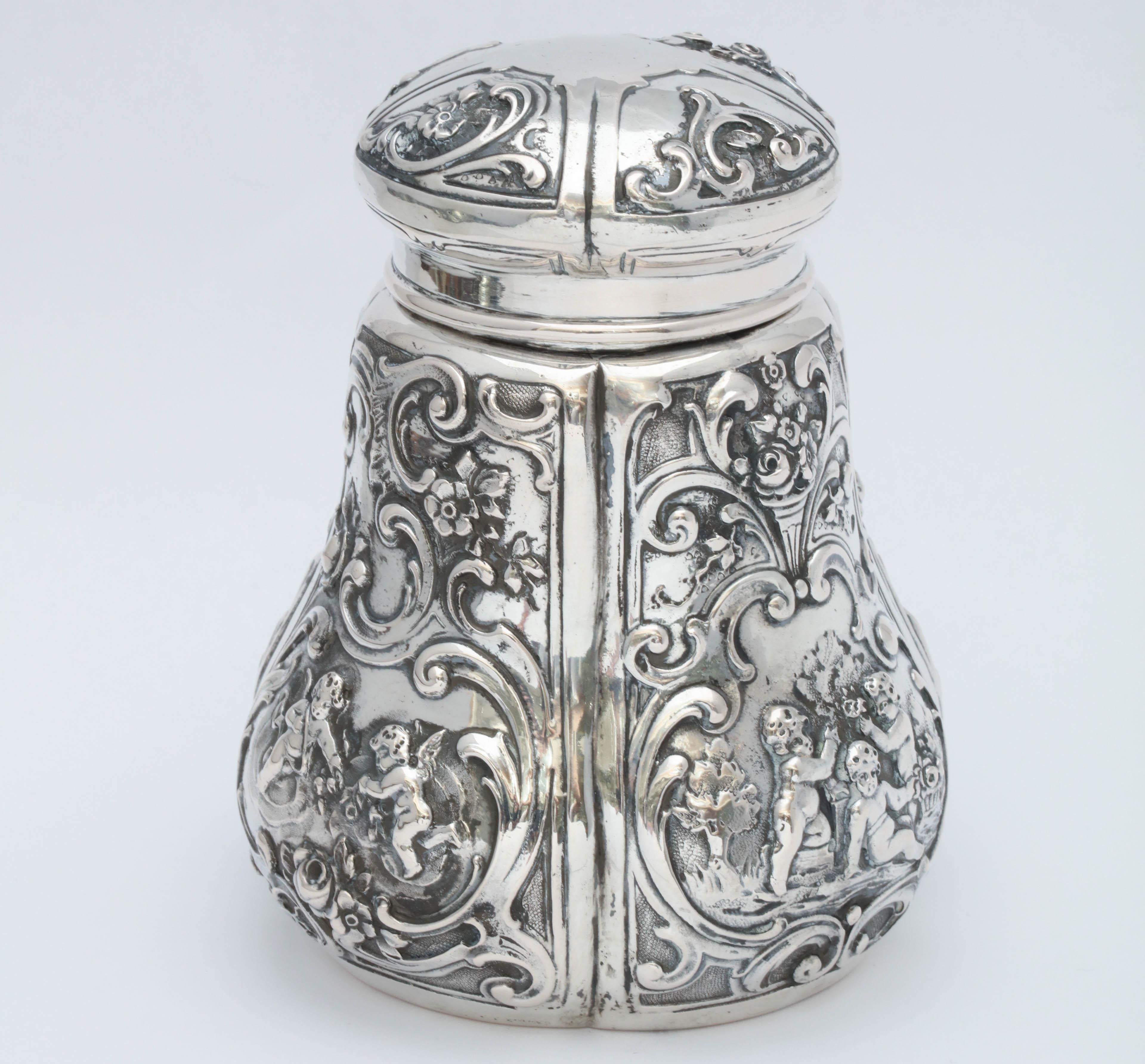 German Victorian Continental Silver '.800' Tea Caddy