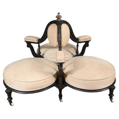 Victorian Conversation Seat Ebony Gossip Couch 1880