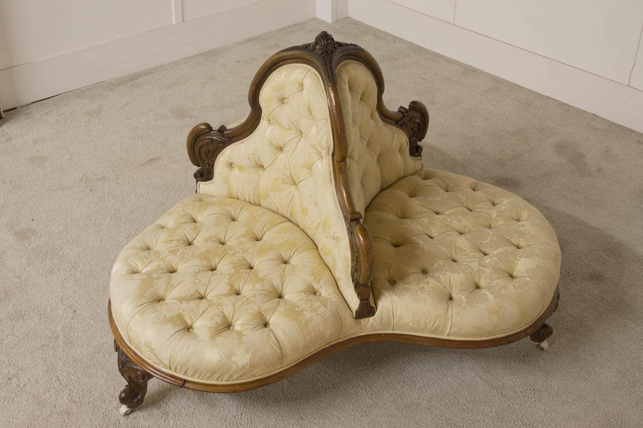 Victorian Conversation Settee Gossip Seat Couch 1880 2