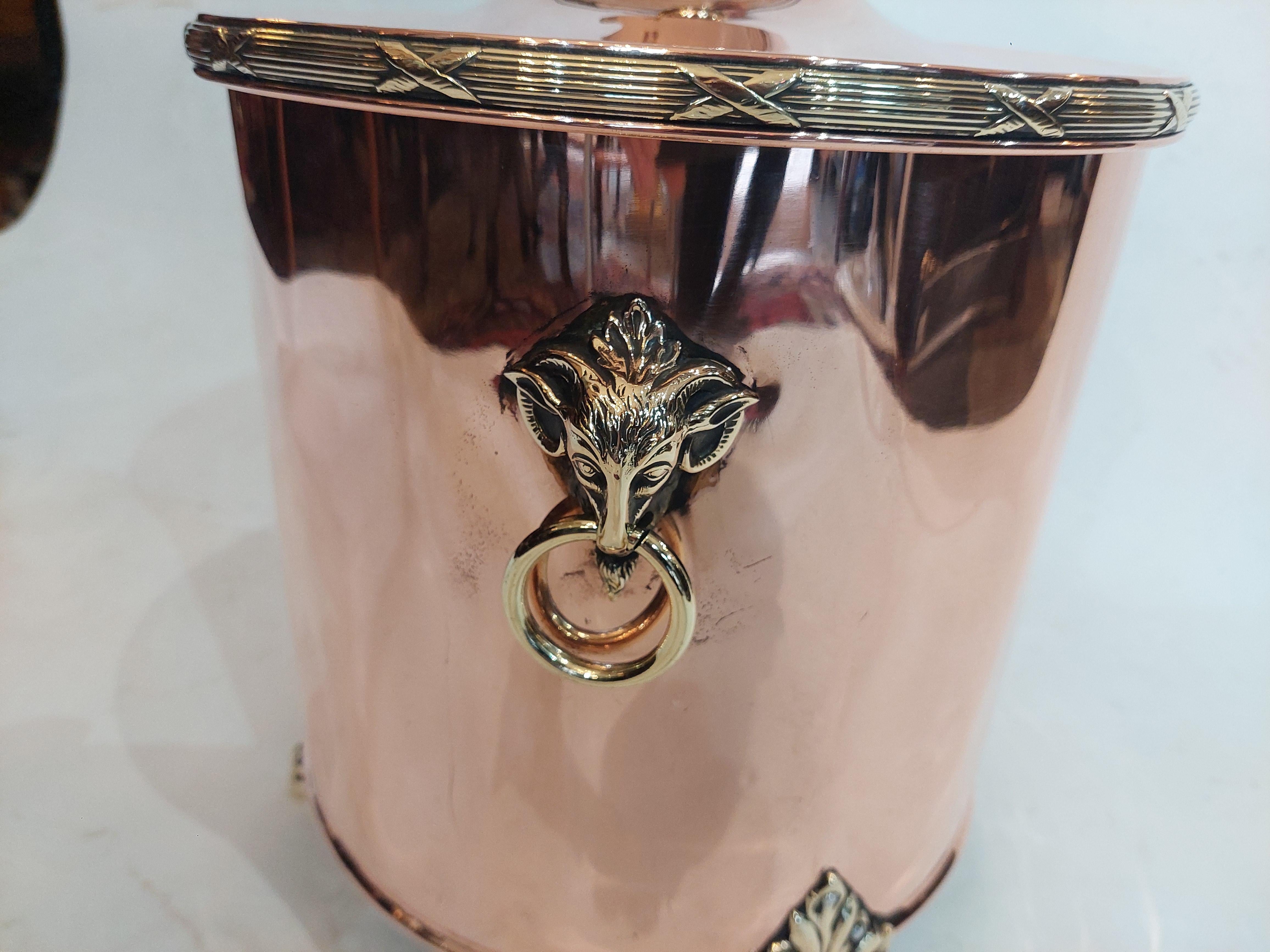 Secchio da carbone vittoriano in rame e ottone In condizioni buone in vendita a Altrincham, GB