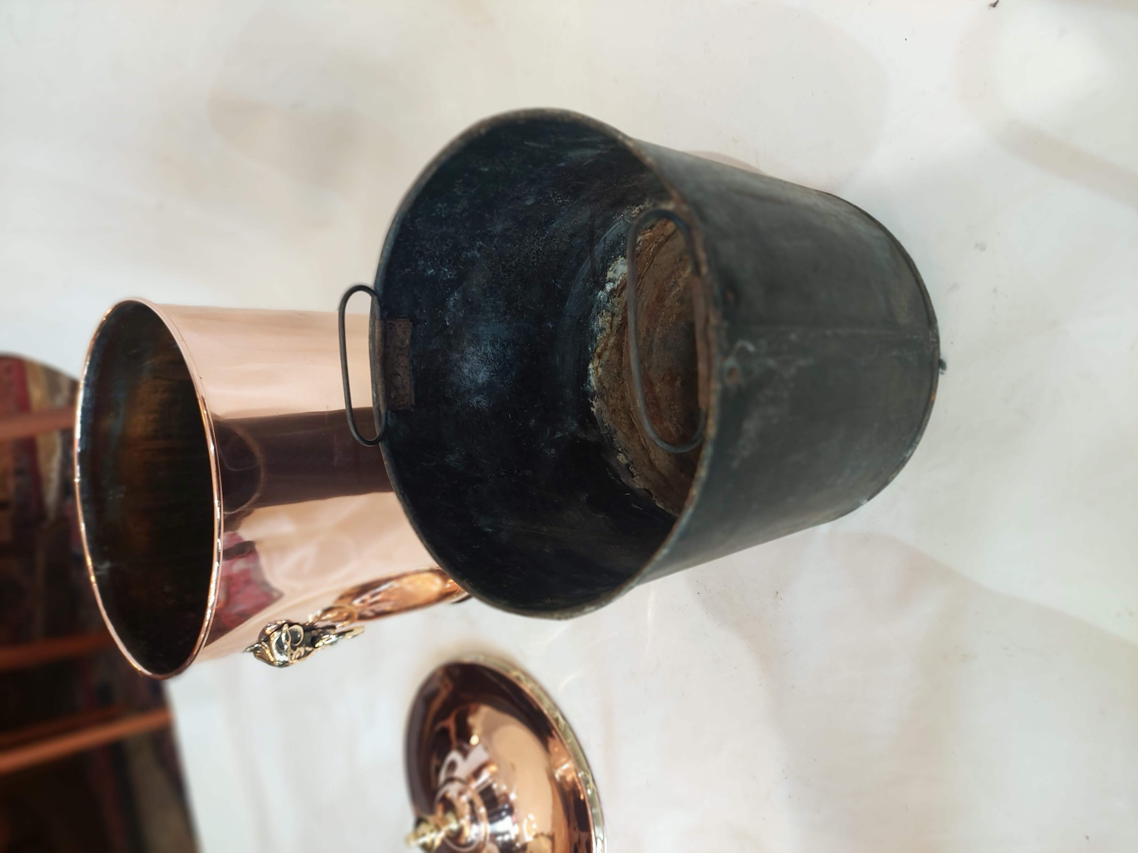 Secchio da carbone vittoriano in rame e ottone in vendita 2