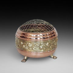 Victorian Copper and Brass Encircled Rose Bowl