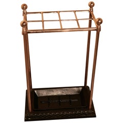 Victorian Copper and Cast Iron Walking Stick Stand or Umbrella Stand