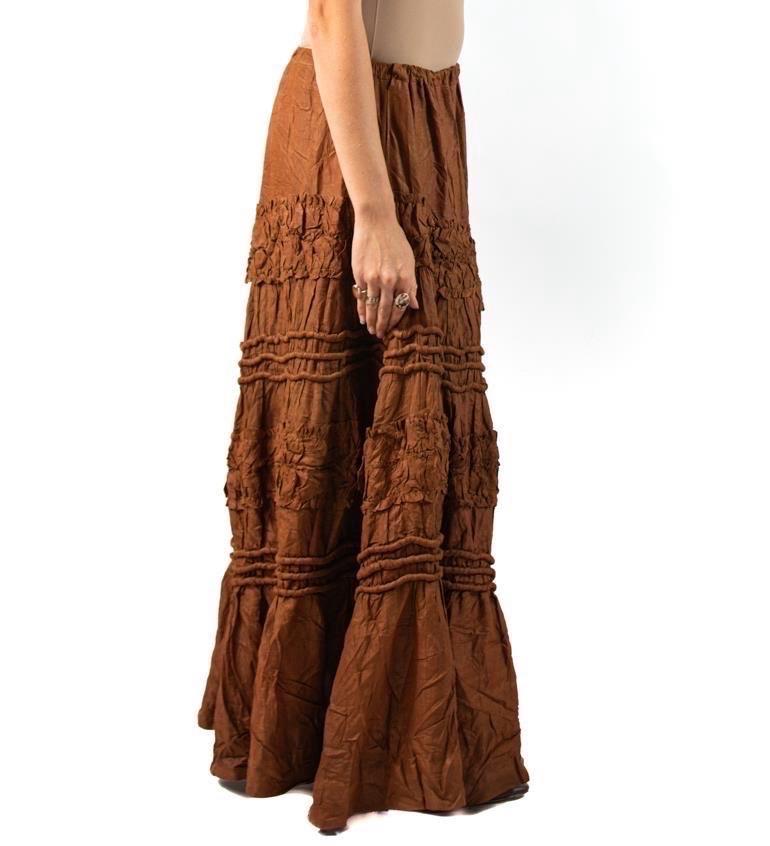 copper silk skirt