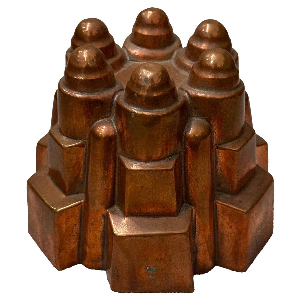 Molde de cobre victoriano para tartas de W.M Still & Co, Londres 1903 British Broad Arrow