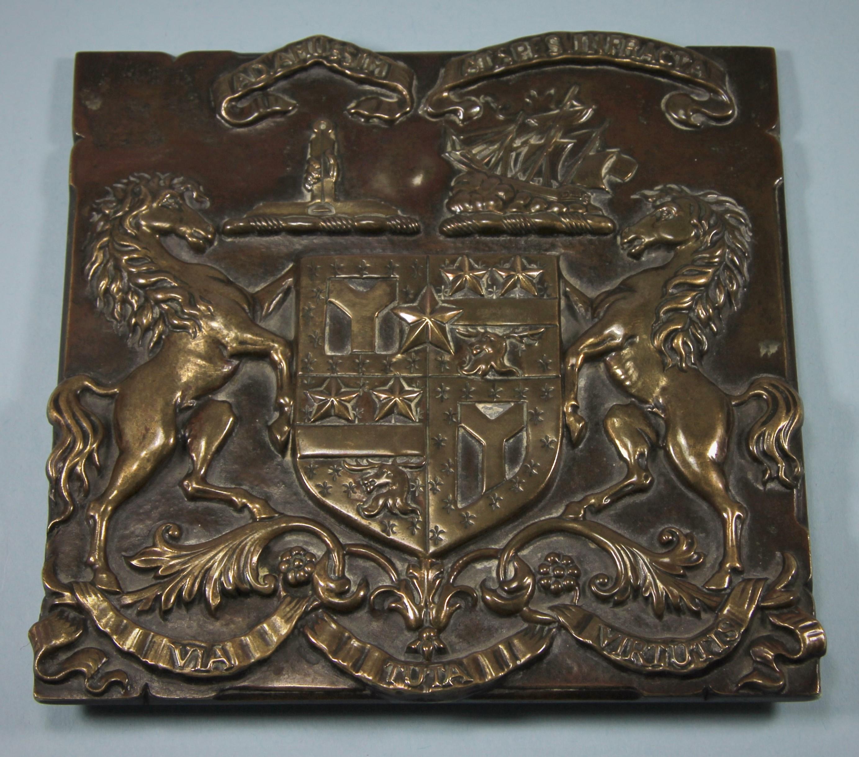 Victorian Copper Coach Plate, Smith Cuninghame Family For Sale 1